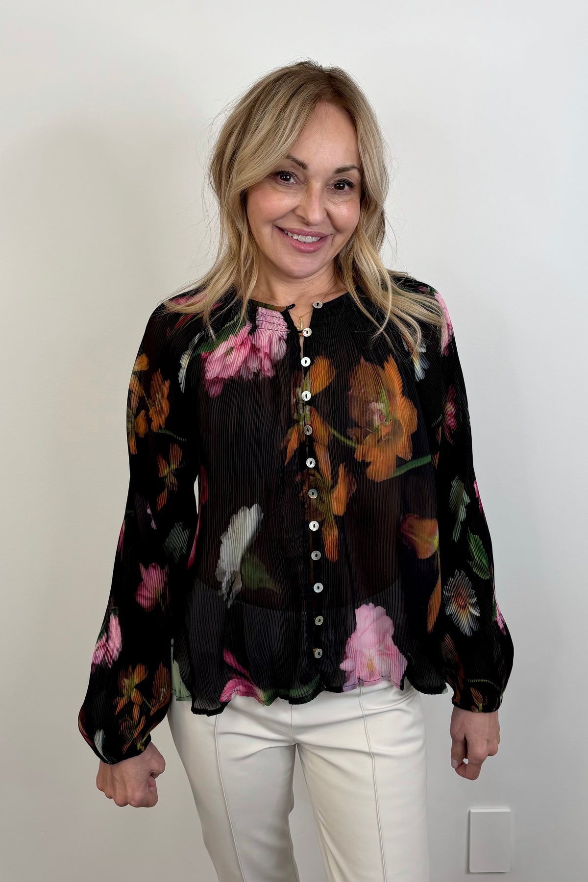 Desigual Momo Floral Print Button-up Blouse