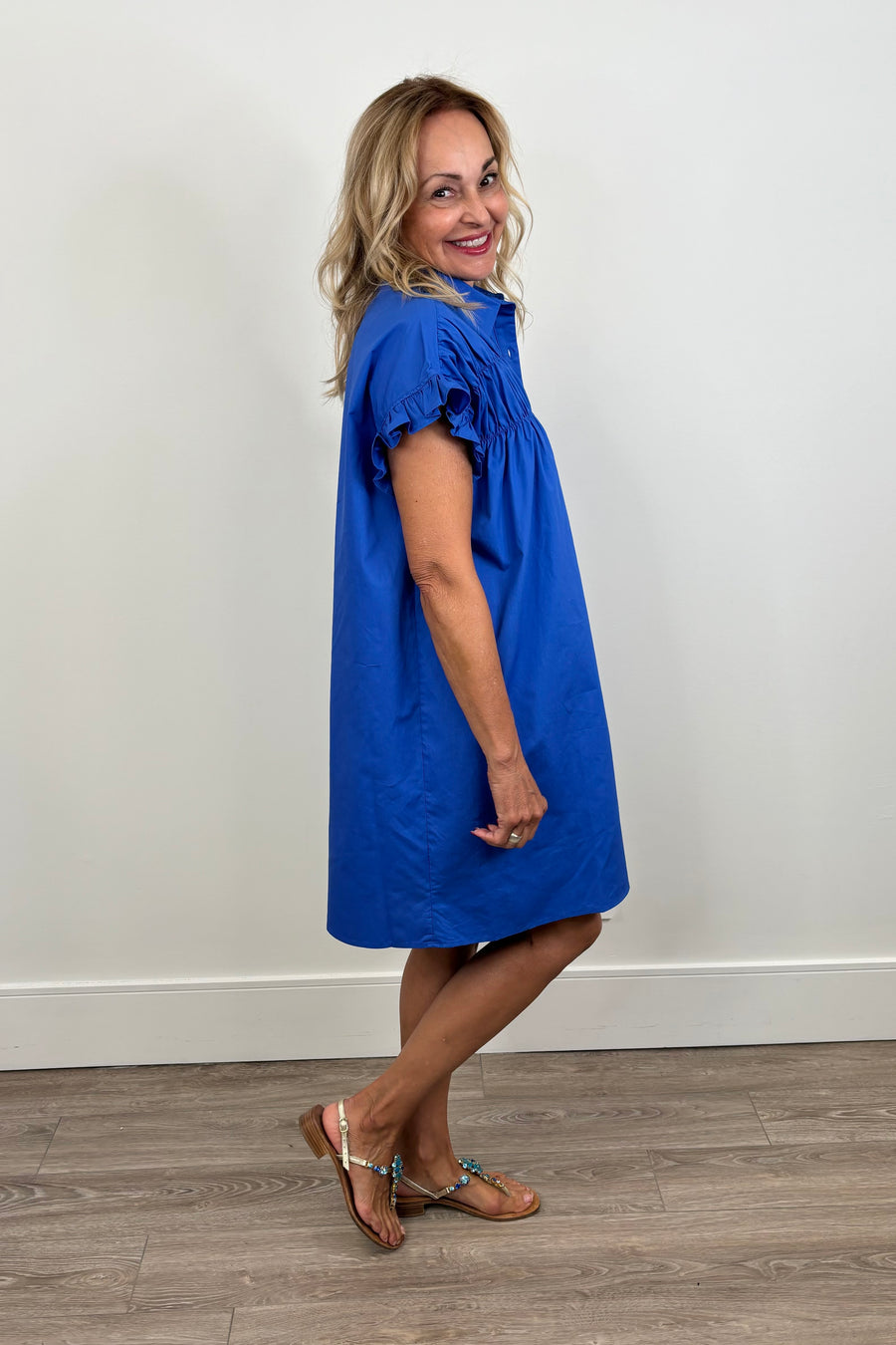 Molly Bracken Ruffled Shirt Dress