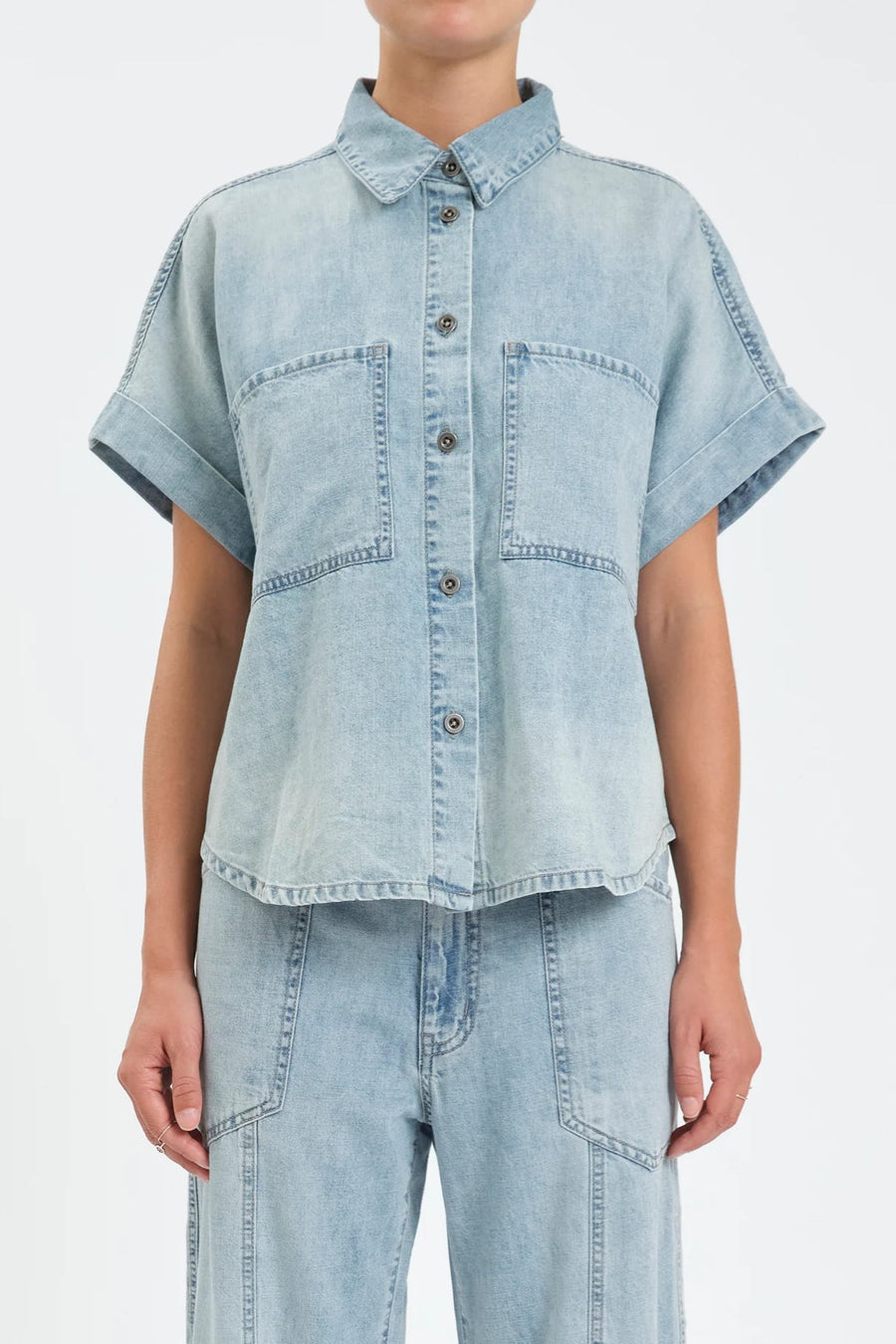 Daze Shore Rolled Sleeve Top