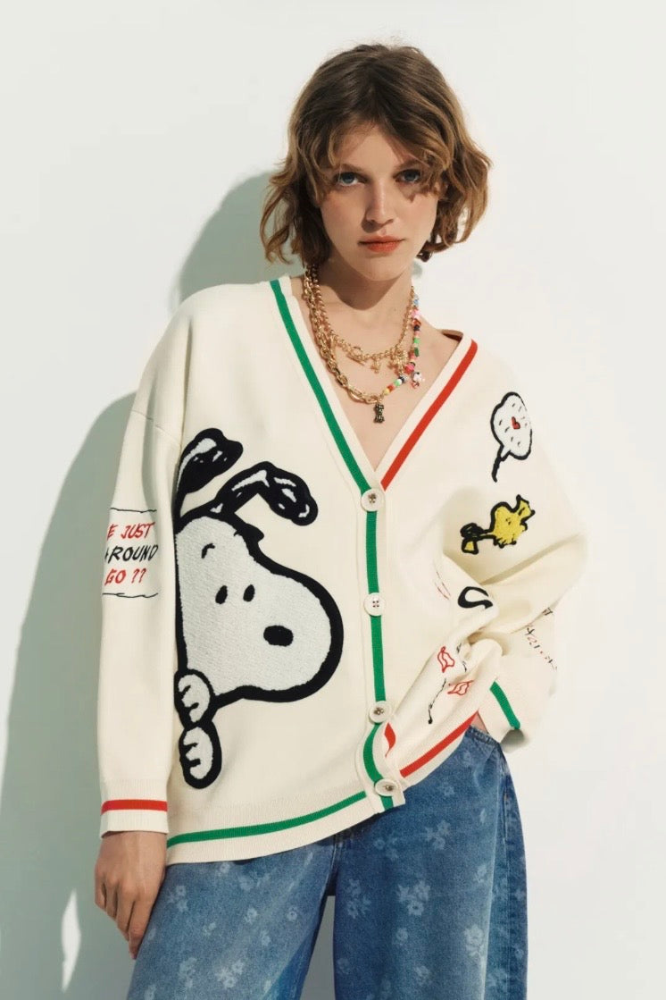 Essential Antwerp Snoopy Oversized Cardigan