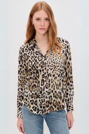 Satin Leopard Understated Elegance, Elevated Print Celine Shirt by MISA