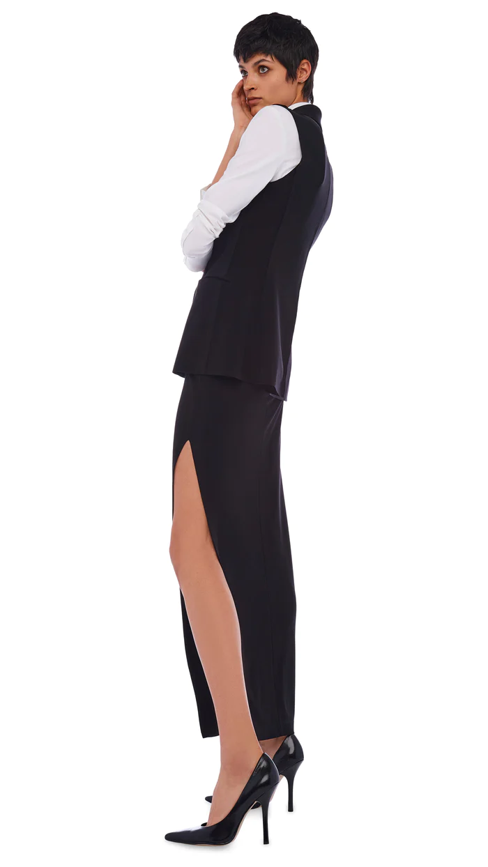 Norma Kamali Side Slit Long skirt