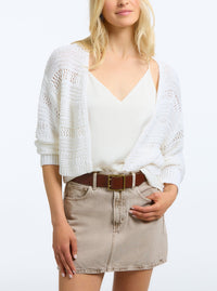 525 America Andrea Crochet Cardigan in Beach White - Size XS/S Available