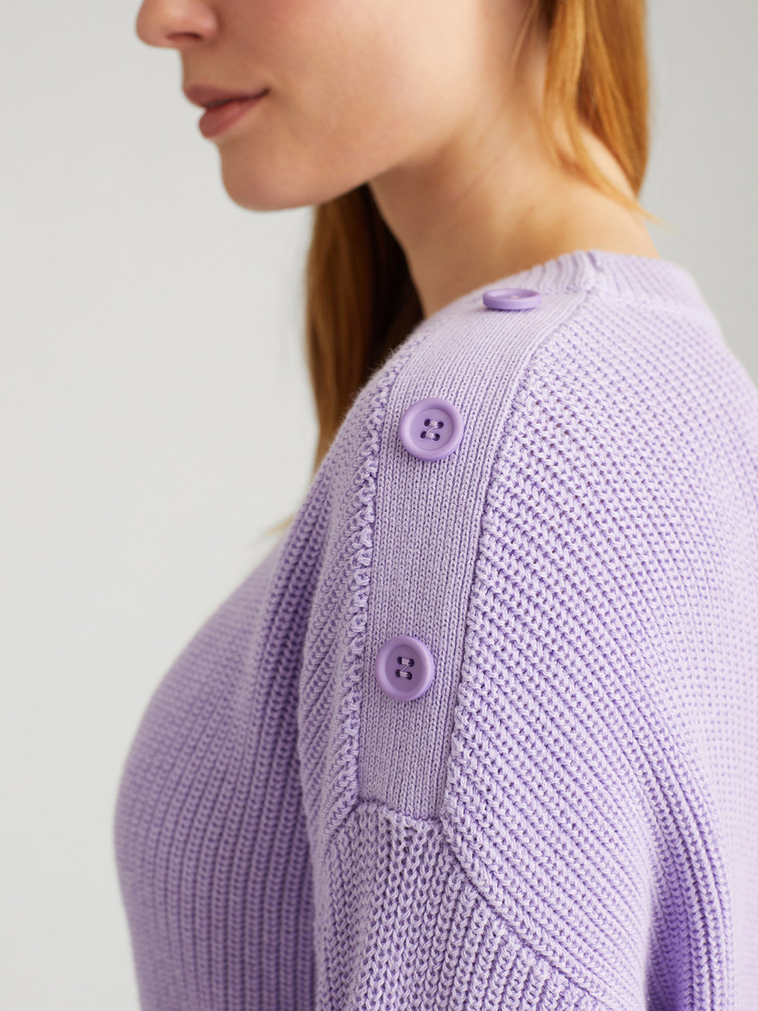 525 America Ida Cotton Button Shoulder Sweater