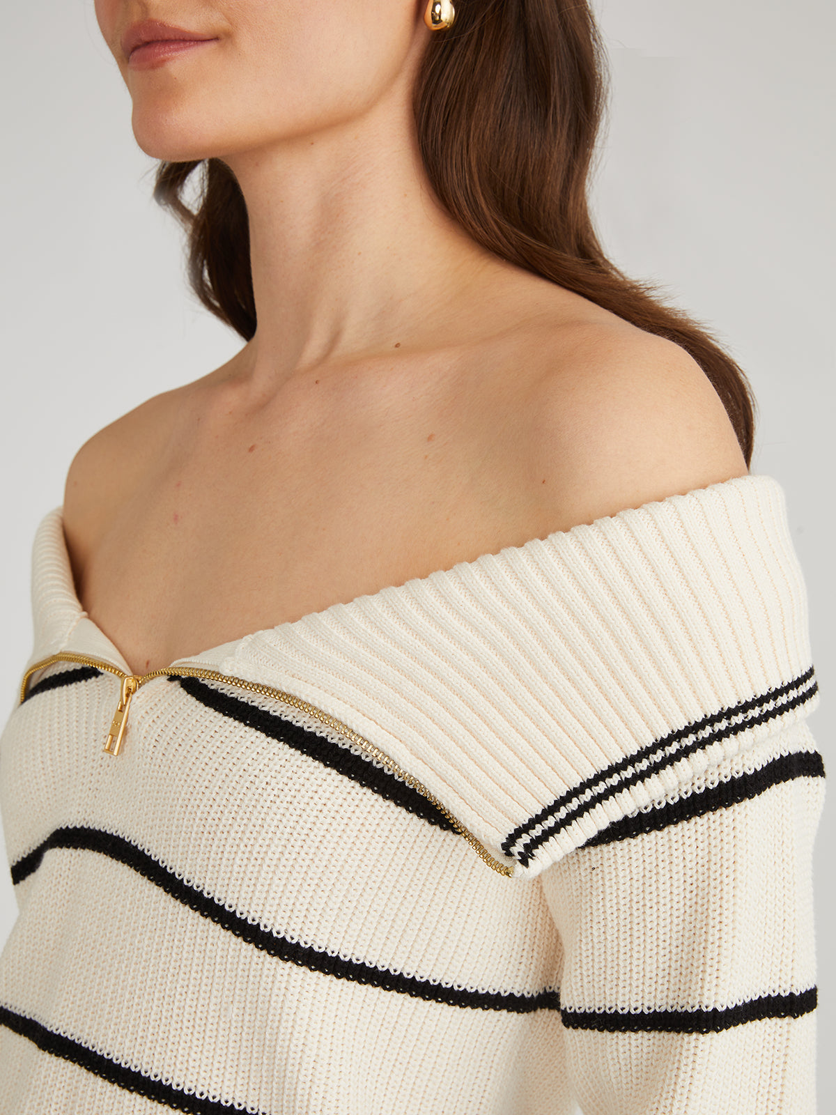 525 America Sierra Off Shoulder Stripe Pullover