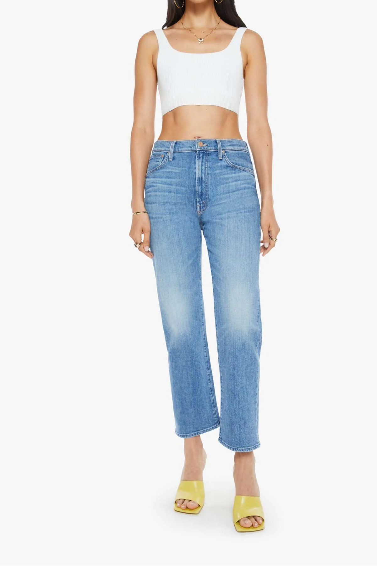 MOTHER The Ditcher Zip Crop Jean In Boogie Down