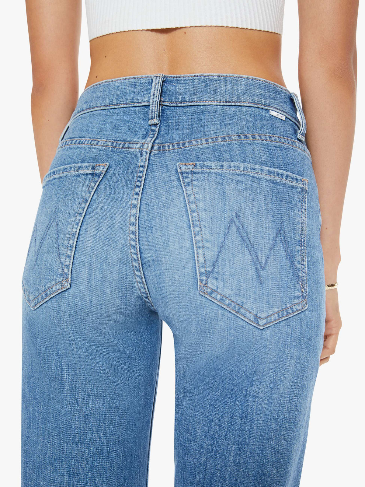 MOTHER The Ditcher Zip Crop Jean In Boogie Down