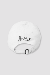 Kerri Rosenthal Heart Patch Baseball Hat in White/Black