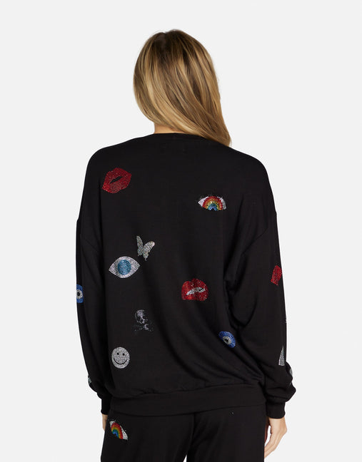 Lauren Moshi Babbs Crystal Elements Sweatshirt
