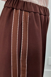Frnch Wide Leg Pant w/ Pink Side Stripe