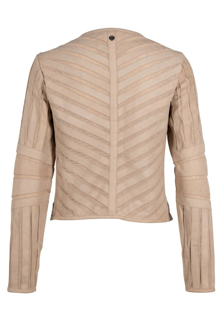 Mauritius Suede Jacket With Mesh in Beige