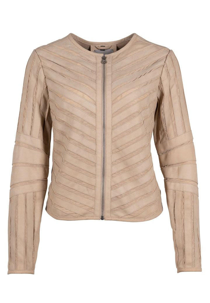 Mauritius Suede Jacket With Mesh in Beige