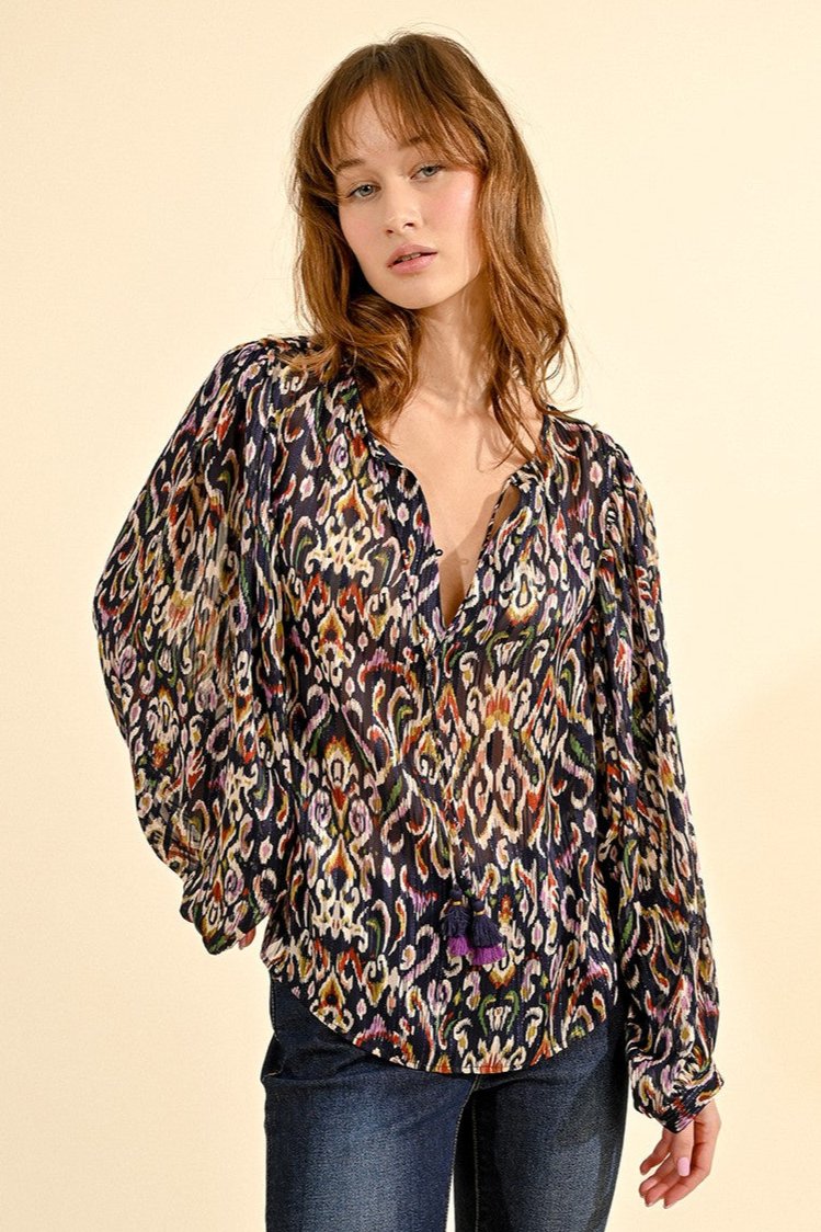 Molly Bracken Long Sleeve Printed Blouse