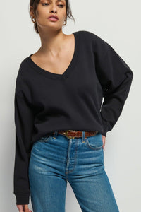 Nation Wyatt Oversized V-Neck Sweatshirt