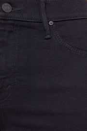 Close-up pocket of black denim jeans