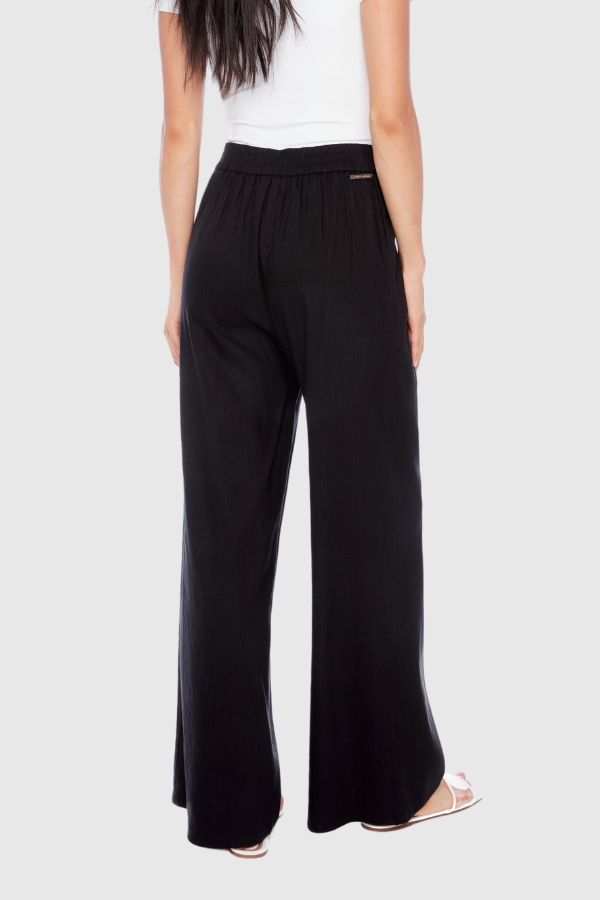 I Love Tyler Madison Isla Stretch Linen Long Pant in Black