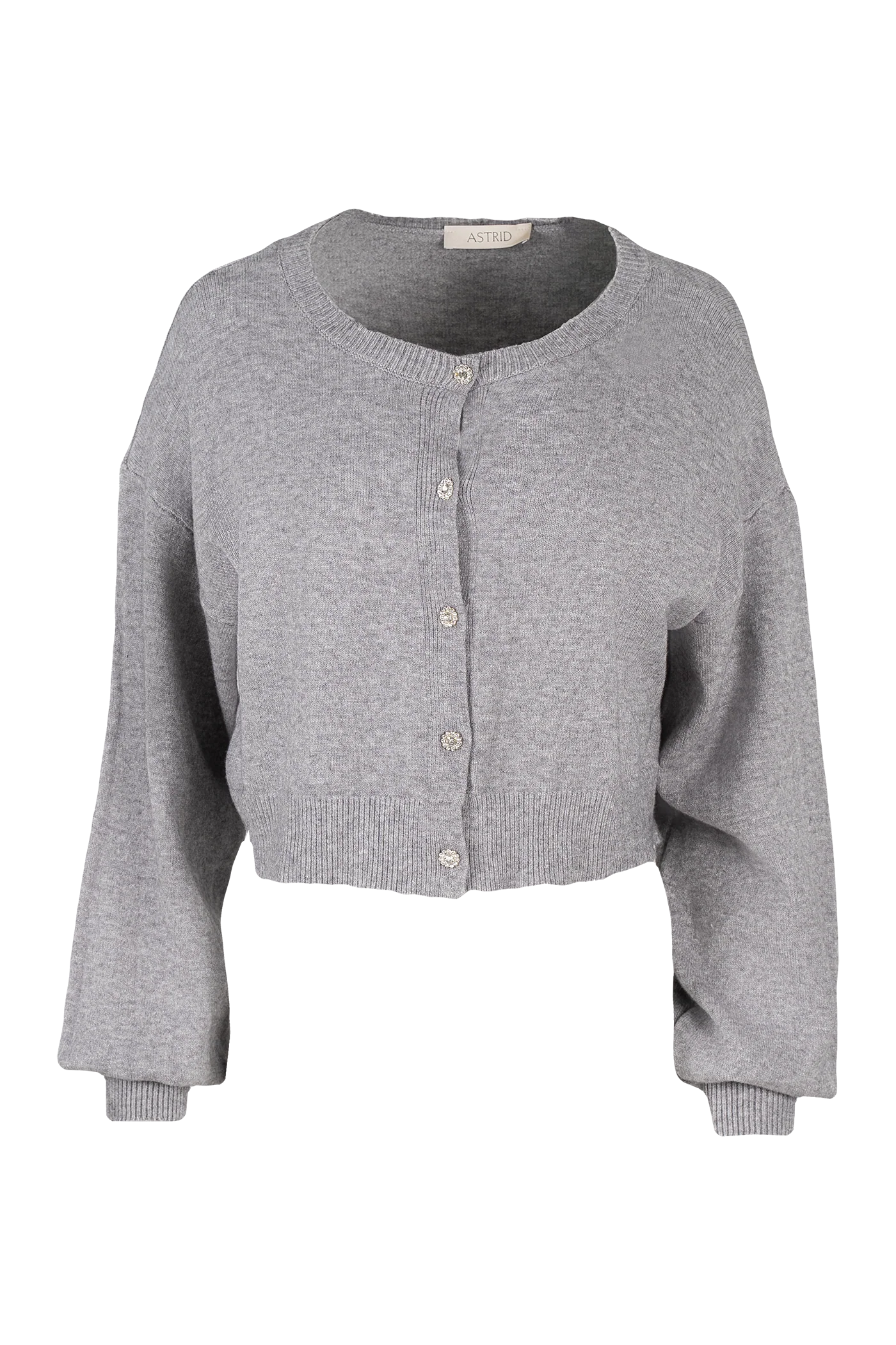 Gray cardigan on a white background