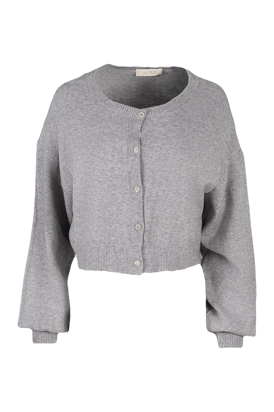 Gray cardigan on a white background