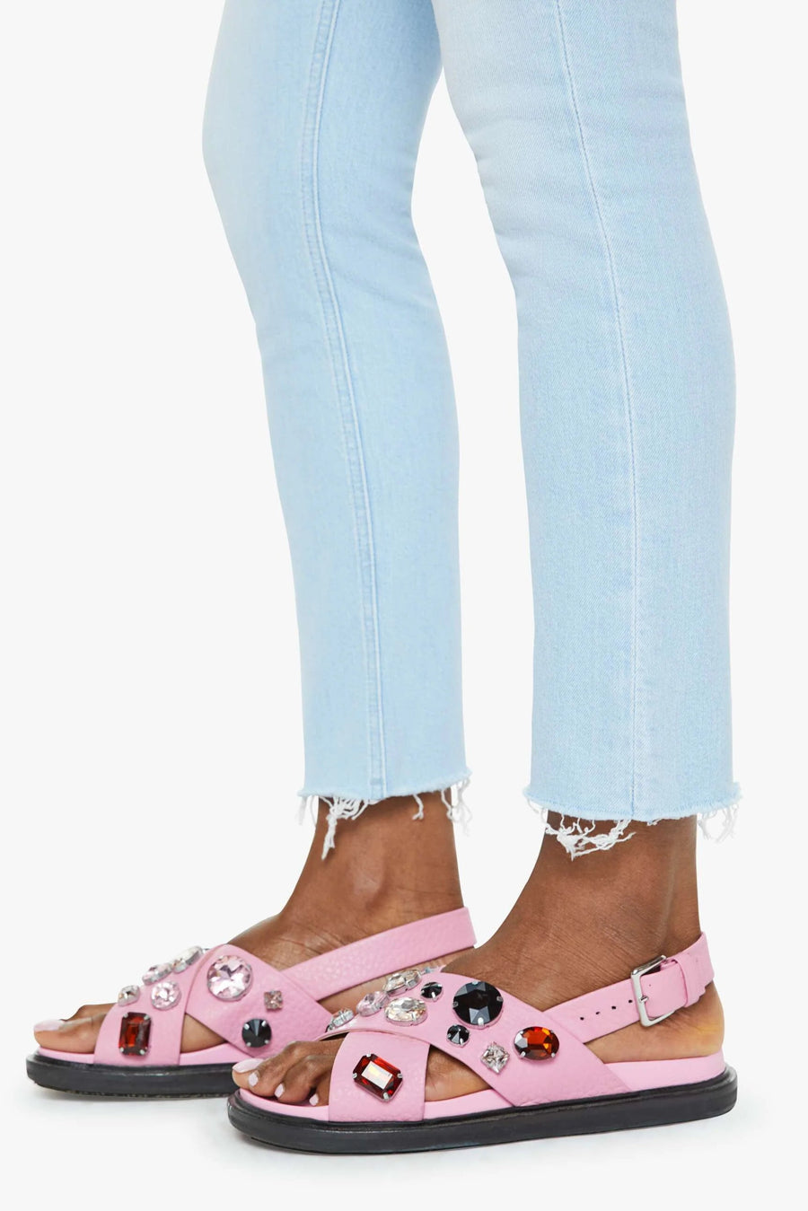 Mother The Mid Rise Dazzler Crop Fray