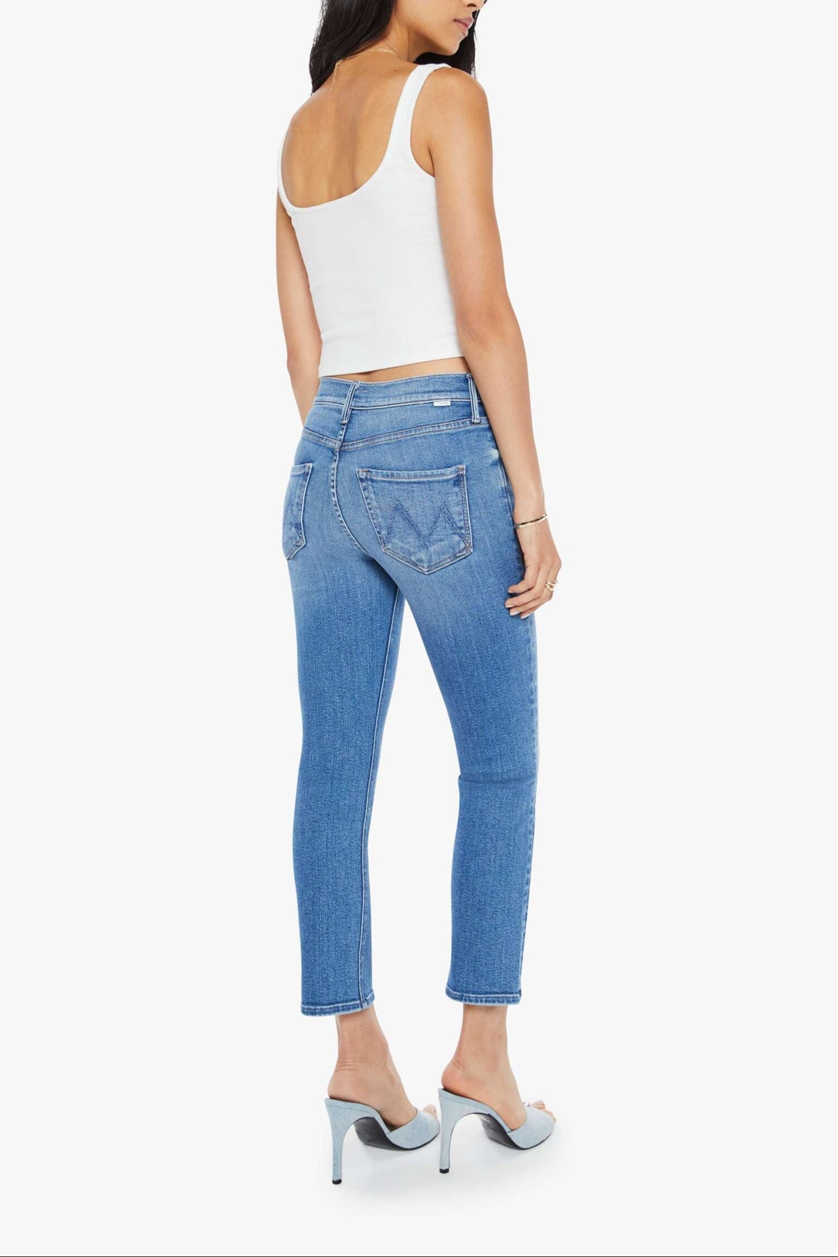 MOTHER The Mid Rise Dazzler Crop Jean in Ready, Set, Go!