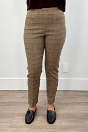 Women  wearing brown plaid pants