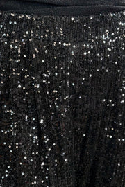 Close-up of black sequin fabric
