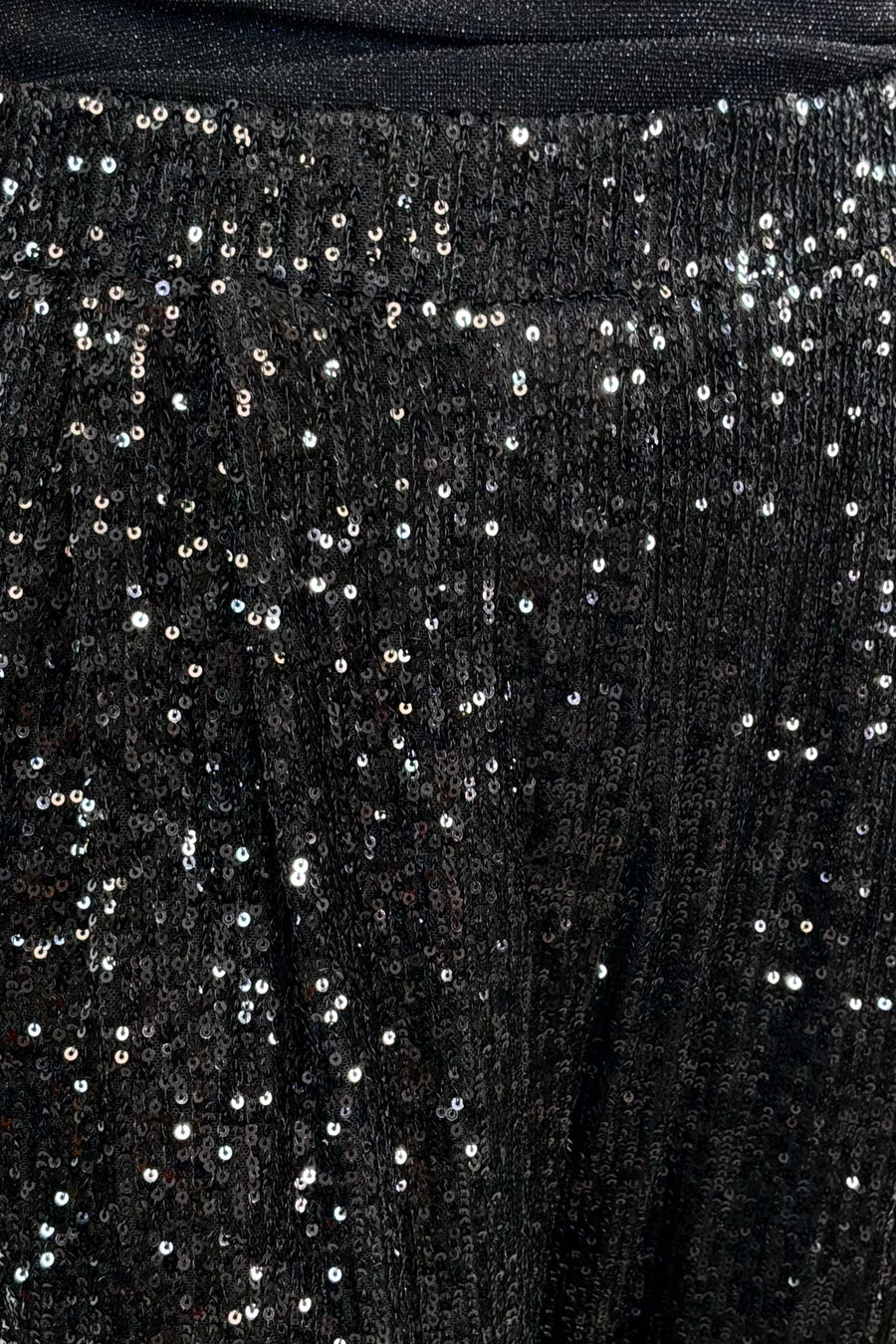 Close-up of black sequin fabric