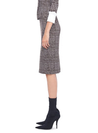 Norma Kamali Plaid Straight Skirt