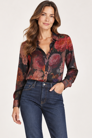 Hale Bob Dania Midnight Garden Print Blouse