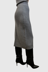 Astrid Fitted Midi Length Mellow Knit Skirt - Size S Available