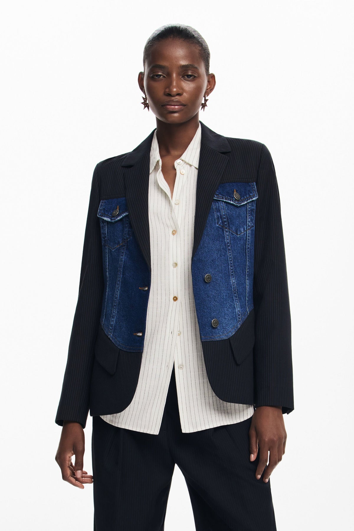 Desigual Denim Corset Blazer