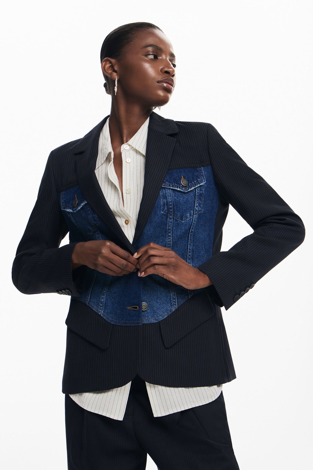 Desigual Denim Corset Blazer