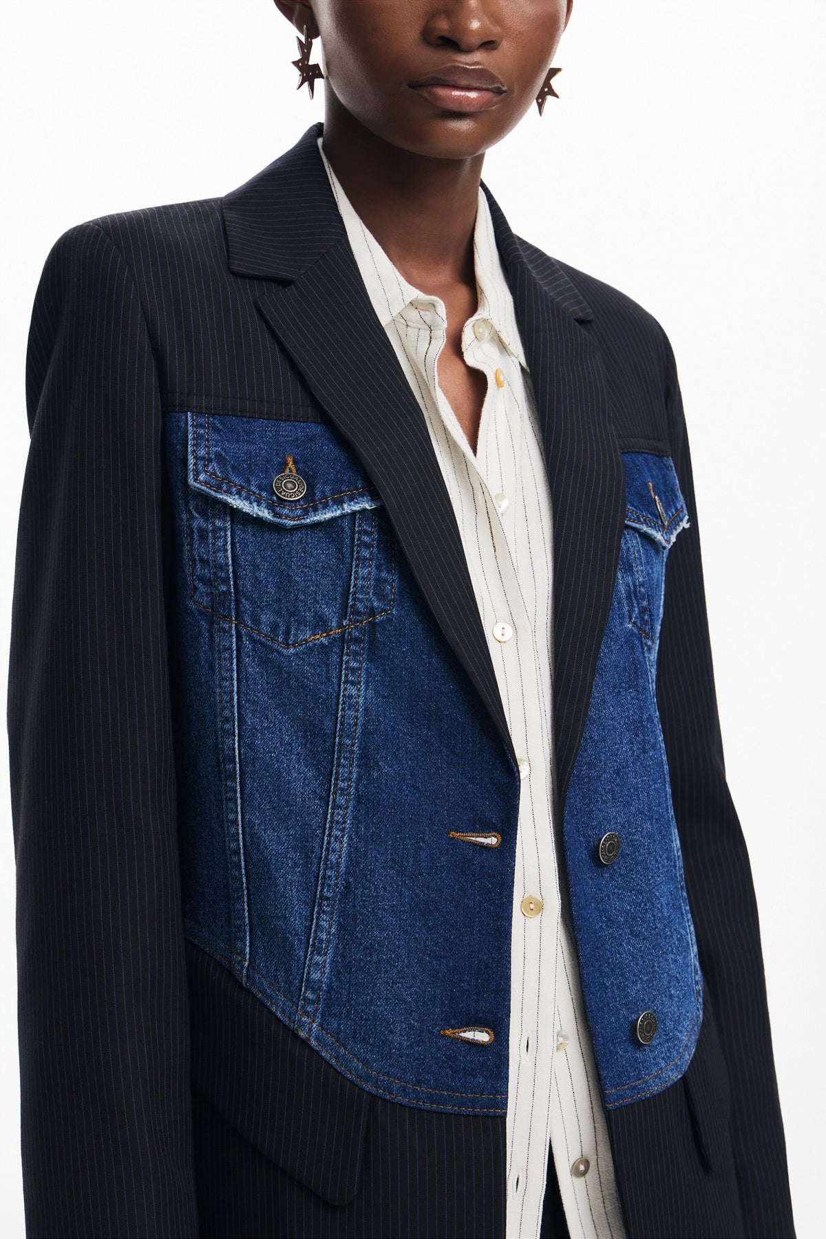 Desigual Denim Corset Blazer