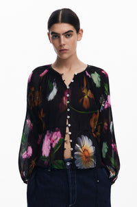 Desigual Momo Floral Print Button-up Blouse