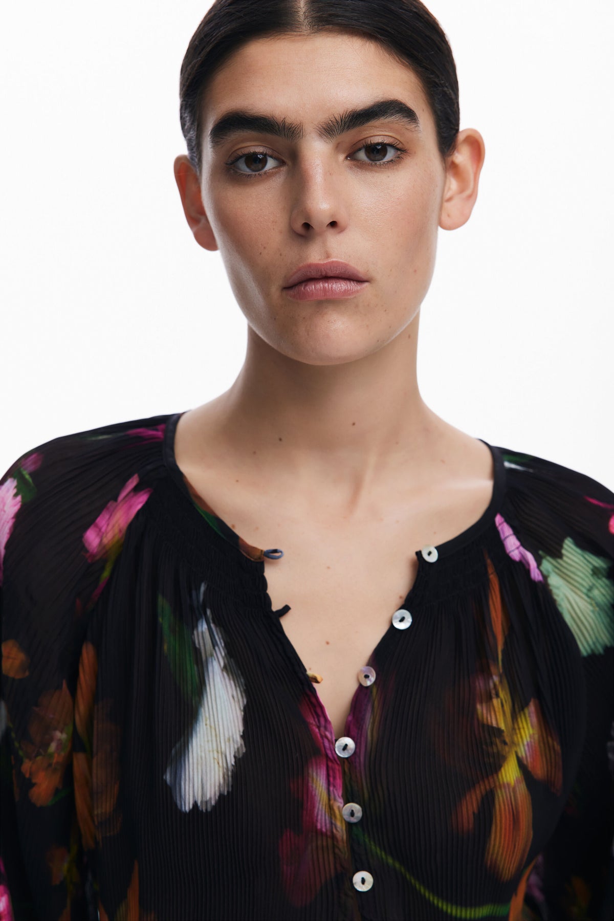 Desigual Momo Floral Print Button-up Blouse