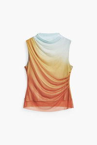 Desigual Sahara Sunset Mock Neck Top