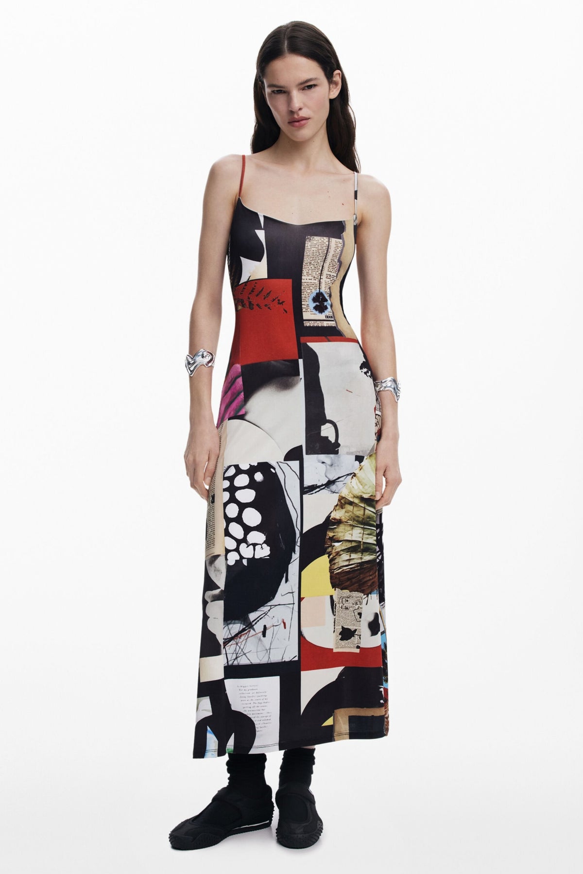 Desigual Newspaper Collage Jersey Dress