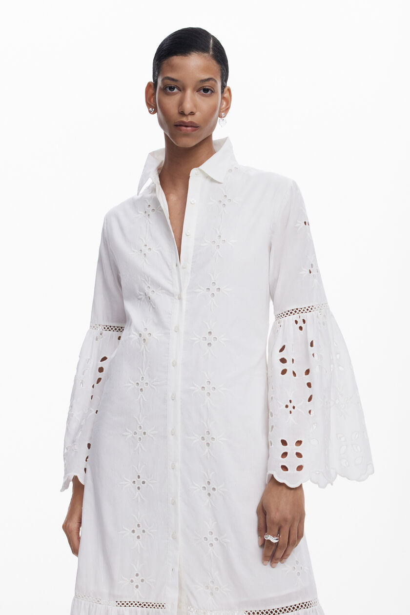 Desigual Orleans Eyelet Button-Up Dress