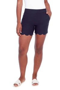 I Love Tyler Madison Taylor Scalloped Shorts in Navy