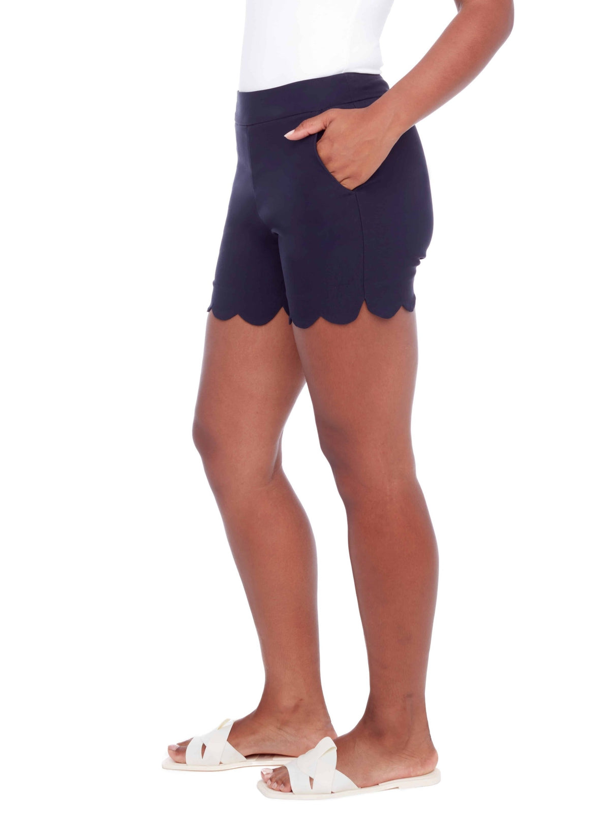 I Love Tyler Madison Taylor Scalloped Shorts in Navy - Size L Available