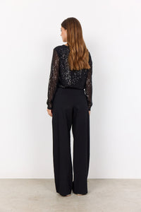 Soya Concept Nanett Sequin Long Sleeve Top in Black