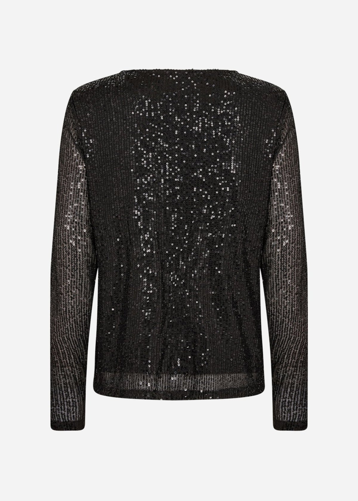 Soya Concept Nanett Sequin Long Sleeve Top in Black