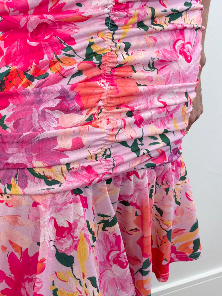 Hale Bob Day Jersey Ruched Short Dress