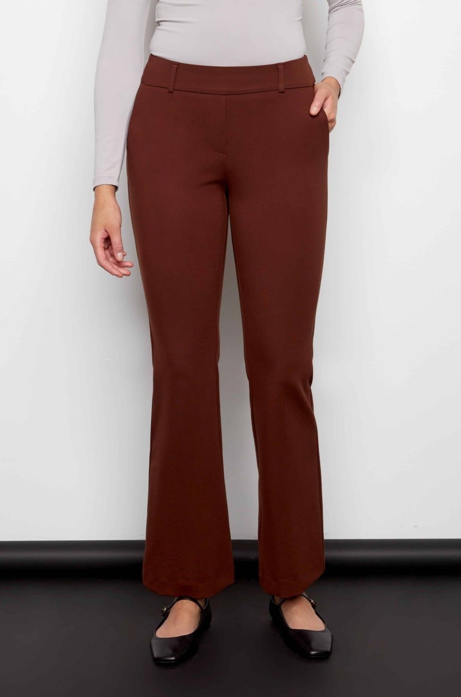 I Love Tyler Madison Axel Ponte Boot Leg Pant in Truffle