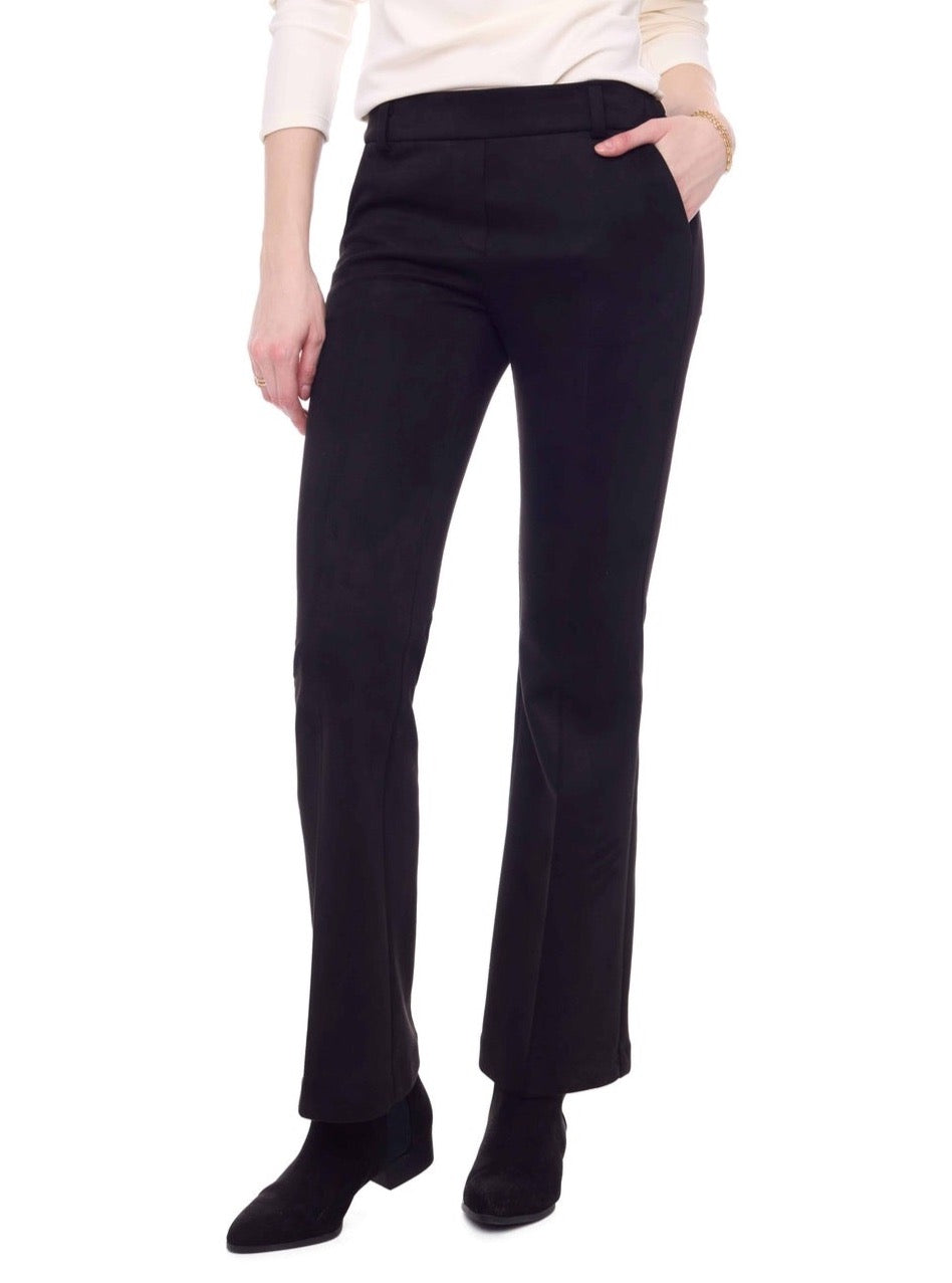I Love Tyler Madison Paityn Stretch Suede Boot Cut Pant in Black