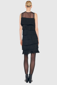 Norma Kamali All Over Fringe Dress