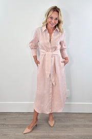 Marella Calle Linen Midi Shirt Dress