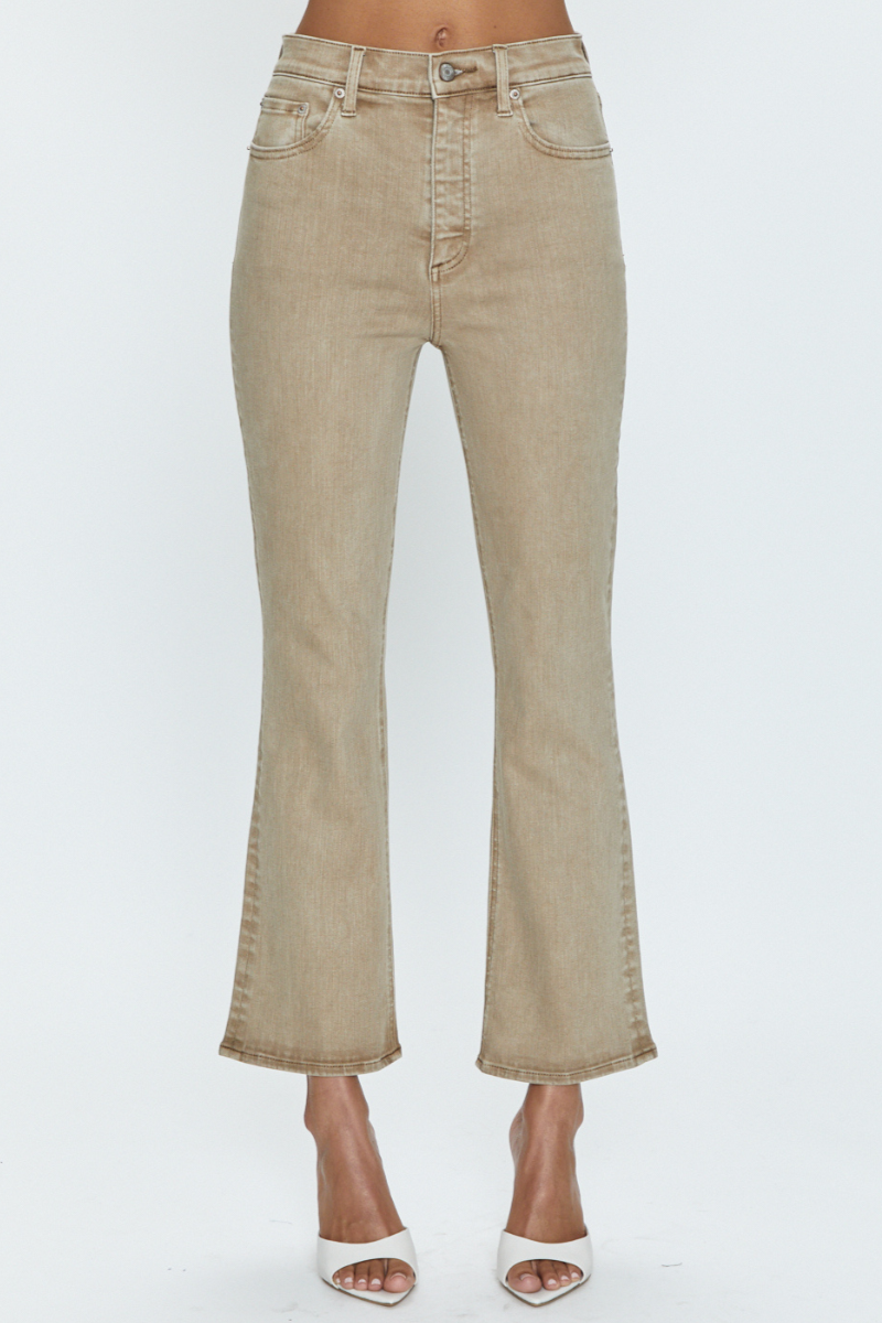 Pistola Lennon High Rise Crop Boot Pant in Mink Snow