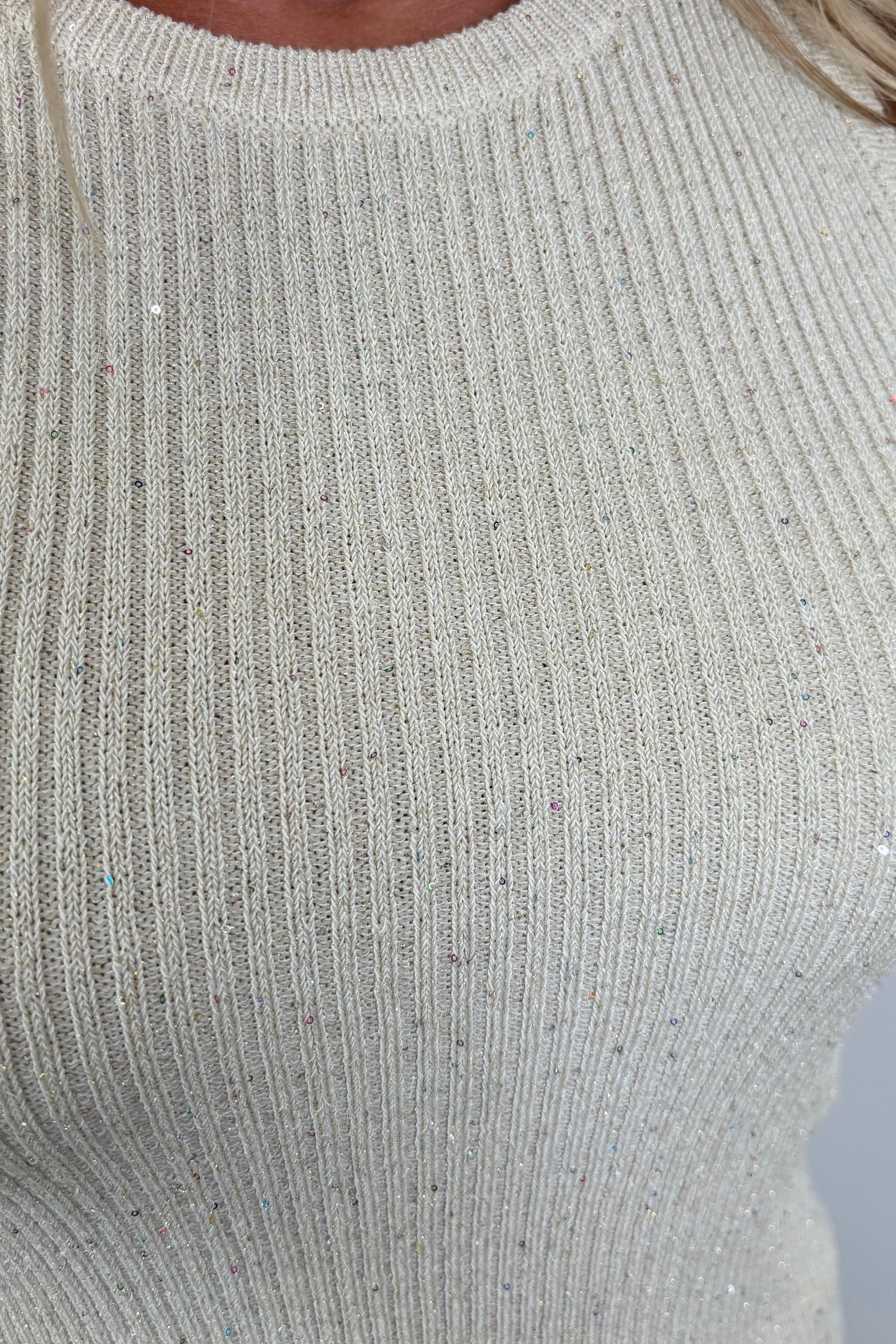 Second Female Ellera Knit Top With Micro Sequins