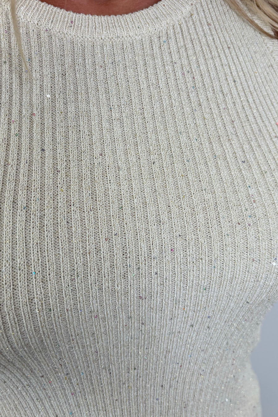 Second Female Ellera Knit Top With Micro Sequins